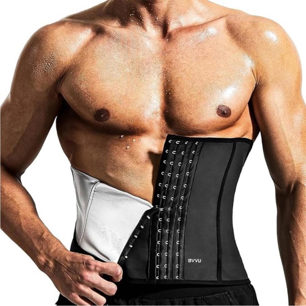 BVVU Waist Trainer Sauna Sweat Belt Back Support Trainer 2XL